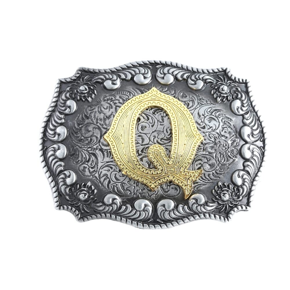 4005 Belt Buckle , Western Cowboy Rodeo Small Alphabet Letter ABCDMRJ to Z